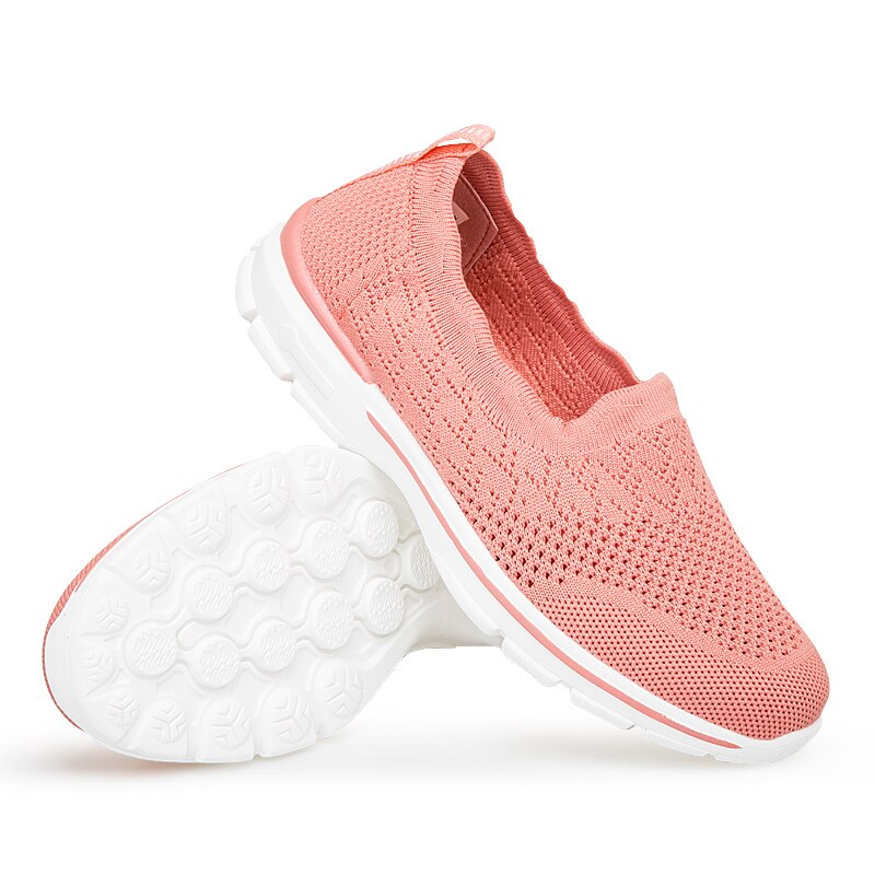 Breathable Summer Walking Shoes Women's Lightweight Sneakers Comfortable Street Jogging Shoes Mesh Running Flat Sneakers Female: Orange / 5