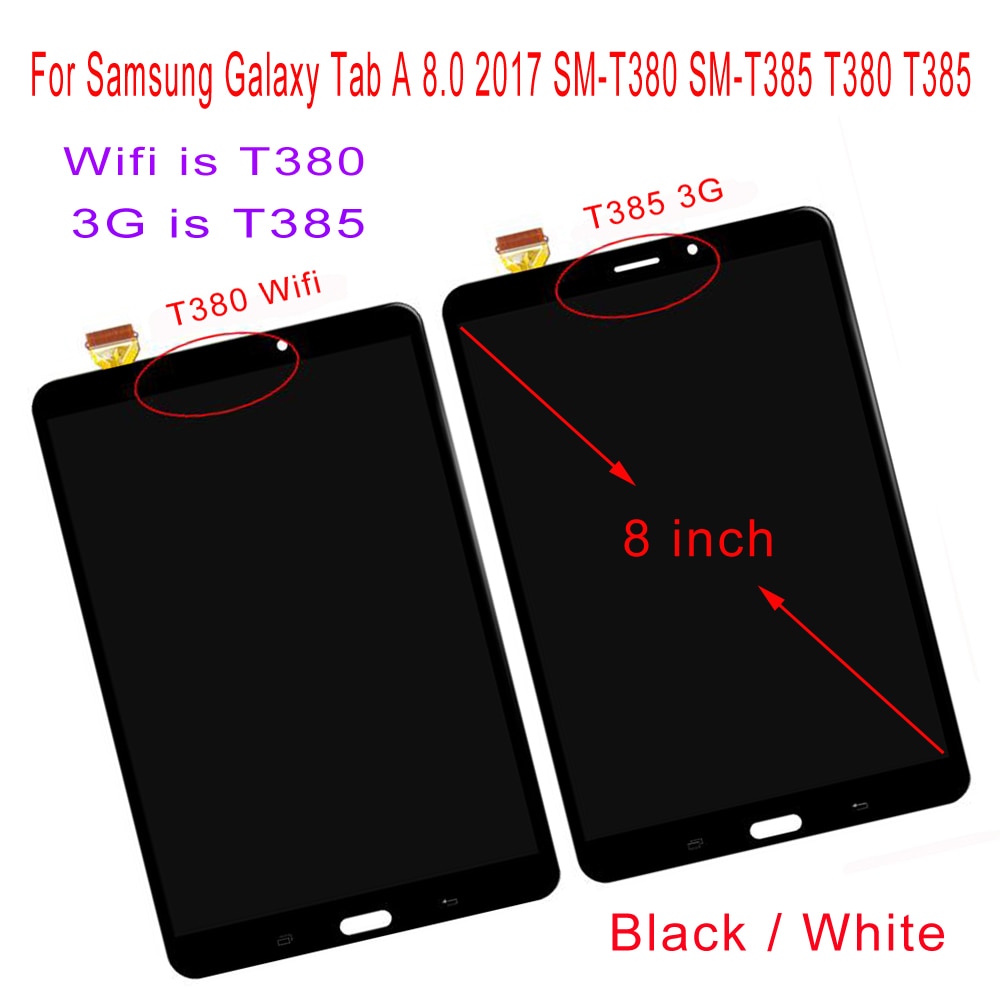 STARDE-pantalla LCD para Samsung Galaxy Tab A , 8,0, SM-T385, T385, 3G/SM-T380, T380, Wifi, montaje de digitalizador con pantalla táctil de 8"