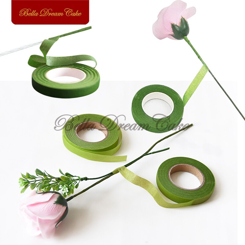 30yd/ ruller fondant blomsterstilk papir teip håndlaget blomsterstang pakke inn elastiske teip blomsterhandler bryllup forsyninger kake dekorasjonsverktøy