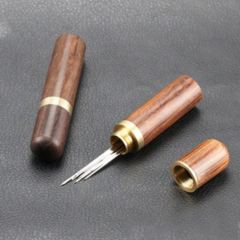 Hand Sewing Needles Wood Box Embroidery Mending Holder Bottle Container Needle Storage Box DIY Tools Organizer