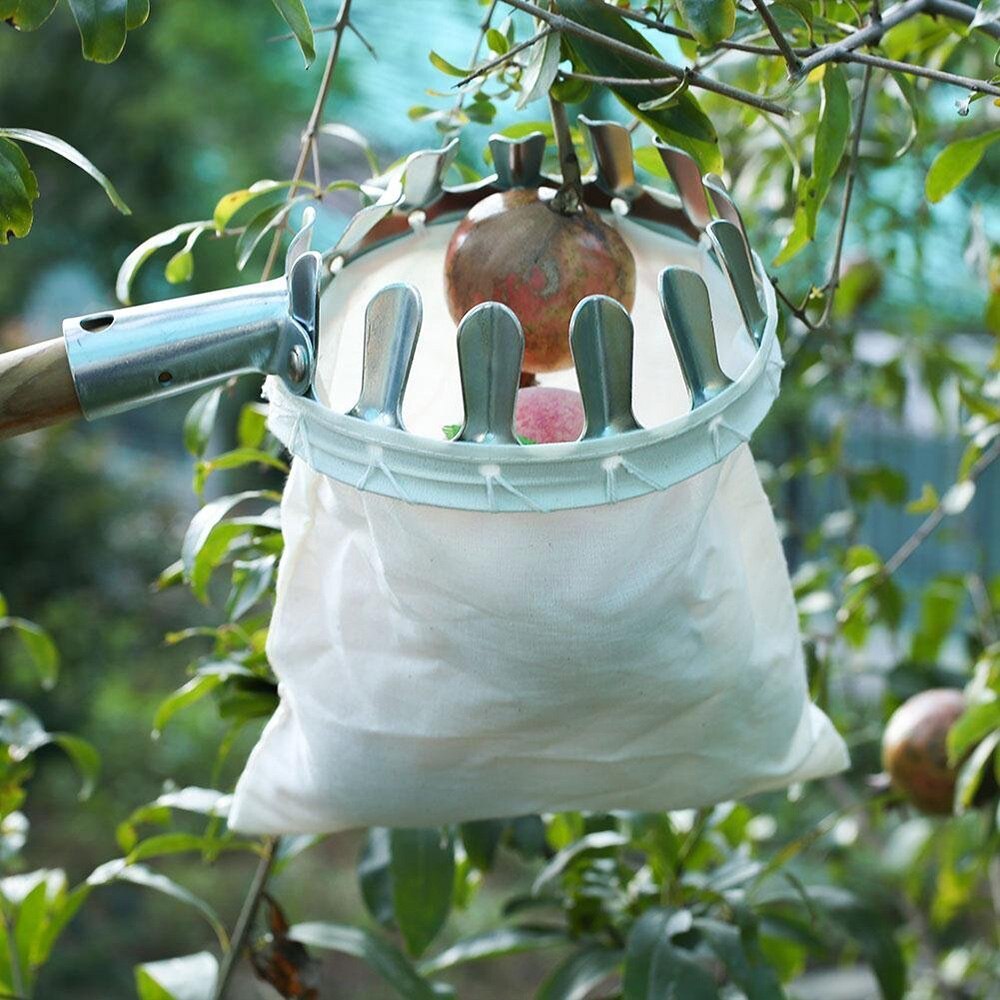 Appelsin fersken pære metal frugtplukker praktisk stof frugtplantage havearbejde æble fersken høje træplukkeværktøjer