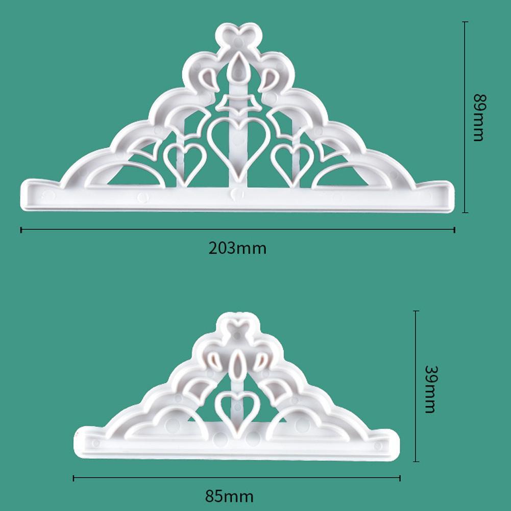 2Pcs Crown Plastic Fondant Cutter Cakevorm Fondant Cupcake Decorating Gereedschap Set Decoreren Gereedschappen Chocolade Gumpaste Mold