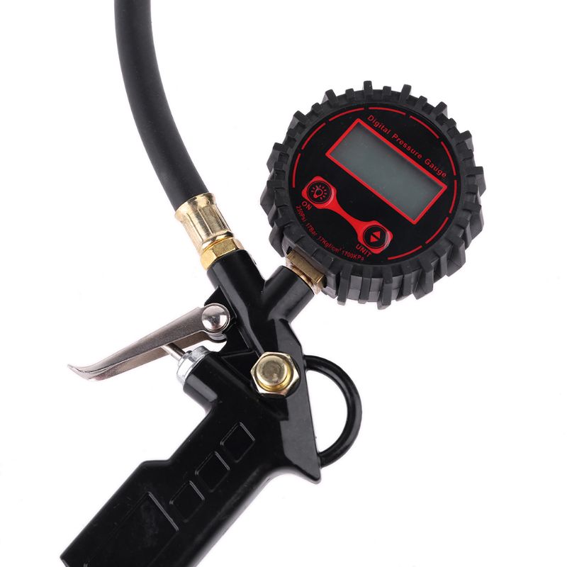 Digitale bandenspanningsmeter, bandenpompmeter 250 psi met 4 ventieldopjes, voertuig, auto, vrachtwagen, tester, inflatiebewaking