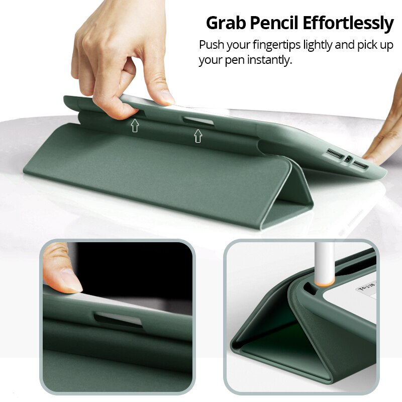 Etui do ipada Air 3 10.5 smart cover z pojemnik na ołówki dla ipad powietrza 10.5 Slim składany statyw silikonowe etui do ipada Air 3 2019