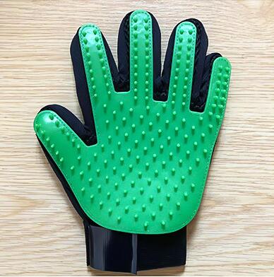 Pet Handschuh Katze Pflege Handschuh Katze Haar Deshedding Pinsel Handschuhe Hund Kamm Katzen Bad Sauber Massage Haar Entferner Bürste für pet Tier: Green left glove