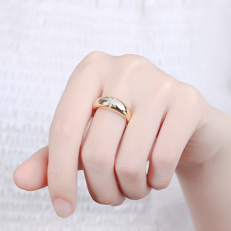 Vrouw Chunky Ringen Vintage Gouden Kleur Ster Zirkoon Vinger Accessoires Trend Sieraden Bruiloft Sieraden KAR211