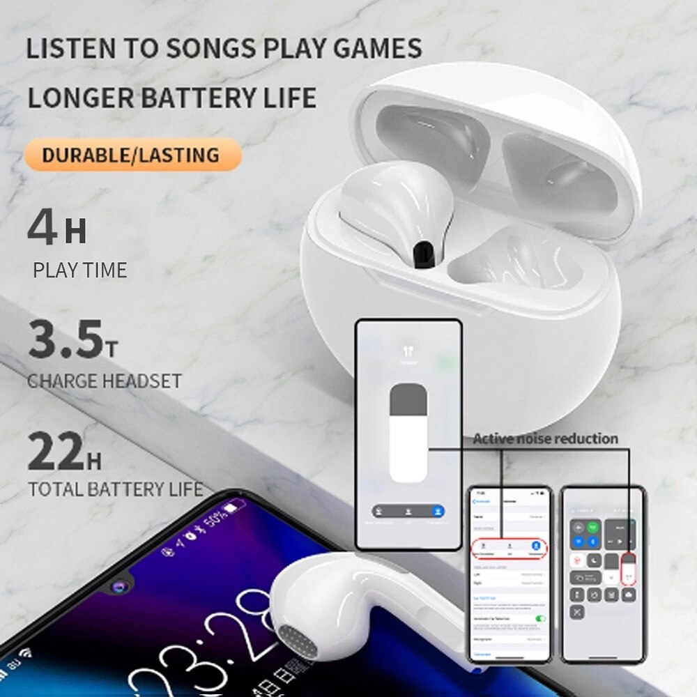 TWS Wireless Auriculares Headphones Hand Free IPX7 Waterproof Bluetooth 5.0 Earphones Noise Reduction Sports Earbuds With Mic