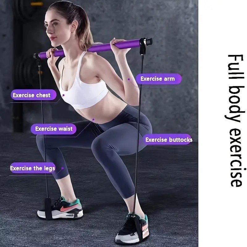 Pilatespinne multifunktionell fitnesspinne yoga pilatesutrustning hemma elasticitet träning höftdrag rep