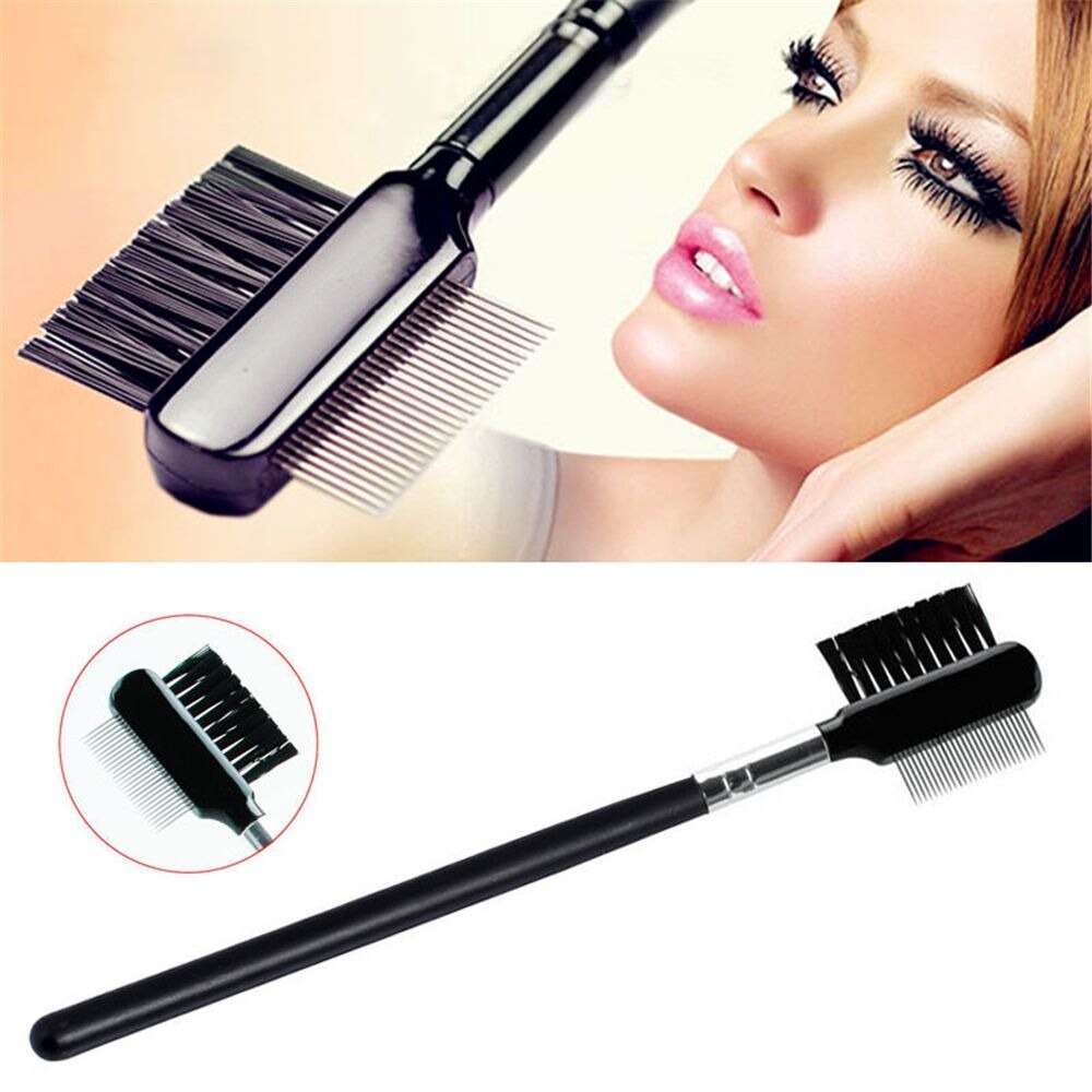 1Pcs Wenkbrauw Wimper Dual-Kam Extension Borstel Kam Populaire Beauty Cosmetische Make-Up Tool
