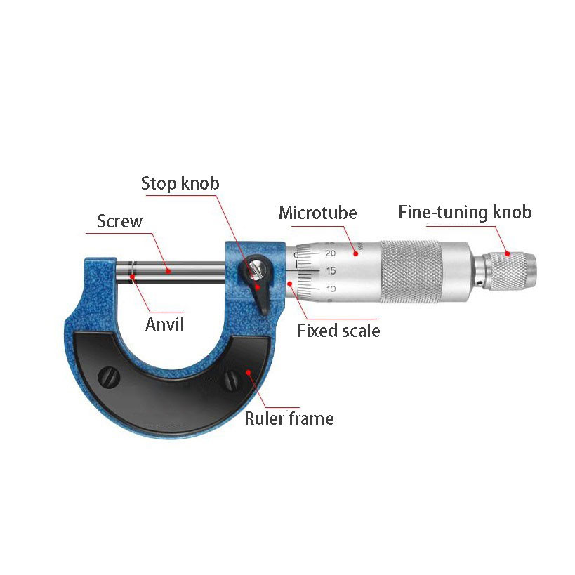 Micrometer Externe Meten 0-25 Mm 0.01 Mm Buiten Micrometro Meten Micrometer 5201-25