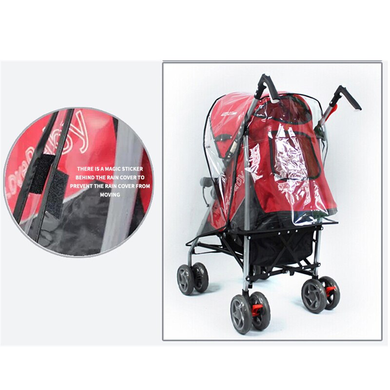 Stroller Accessories Waterproof Rain Cover Transparent Wind Dust Shield Zipper Open For Baby Strollers Pushchairs Raincoat