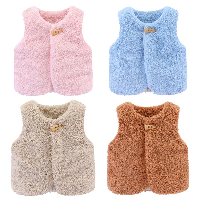 Hh Baby Herfst Wollen Vest Voor Meisjes Zachte Warme Katoenen Kleding Jongens Mode Mouwloze Kleding Kinderen Dikker Winter Vest Baby