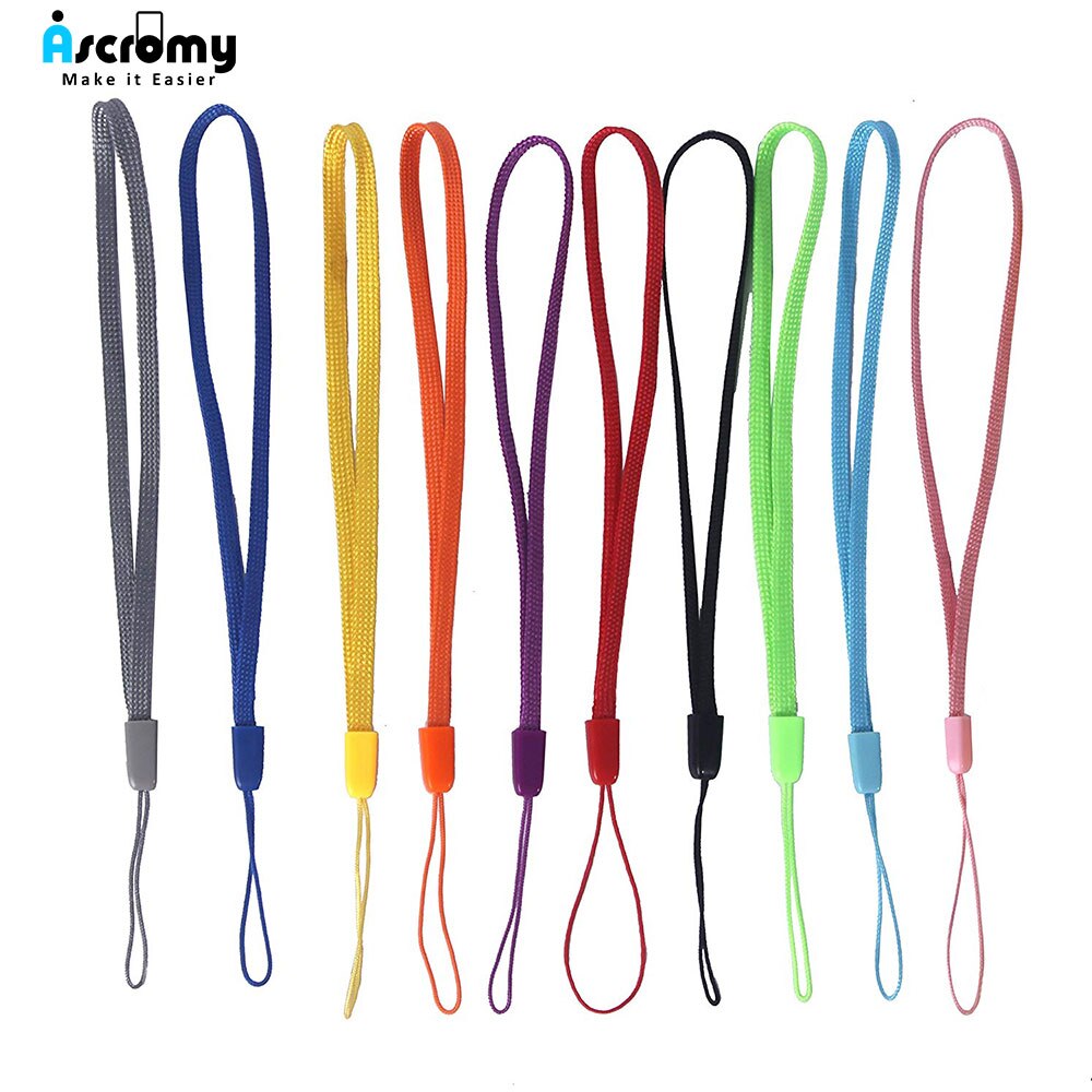 Ascromy 100PCS Hand Wrist Lanyard Strap String for Phone iPhone 7 8 X 6 USB Flash Drives Keys Keychains ID Name Tag Badge Holder