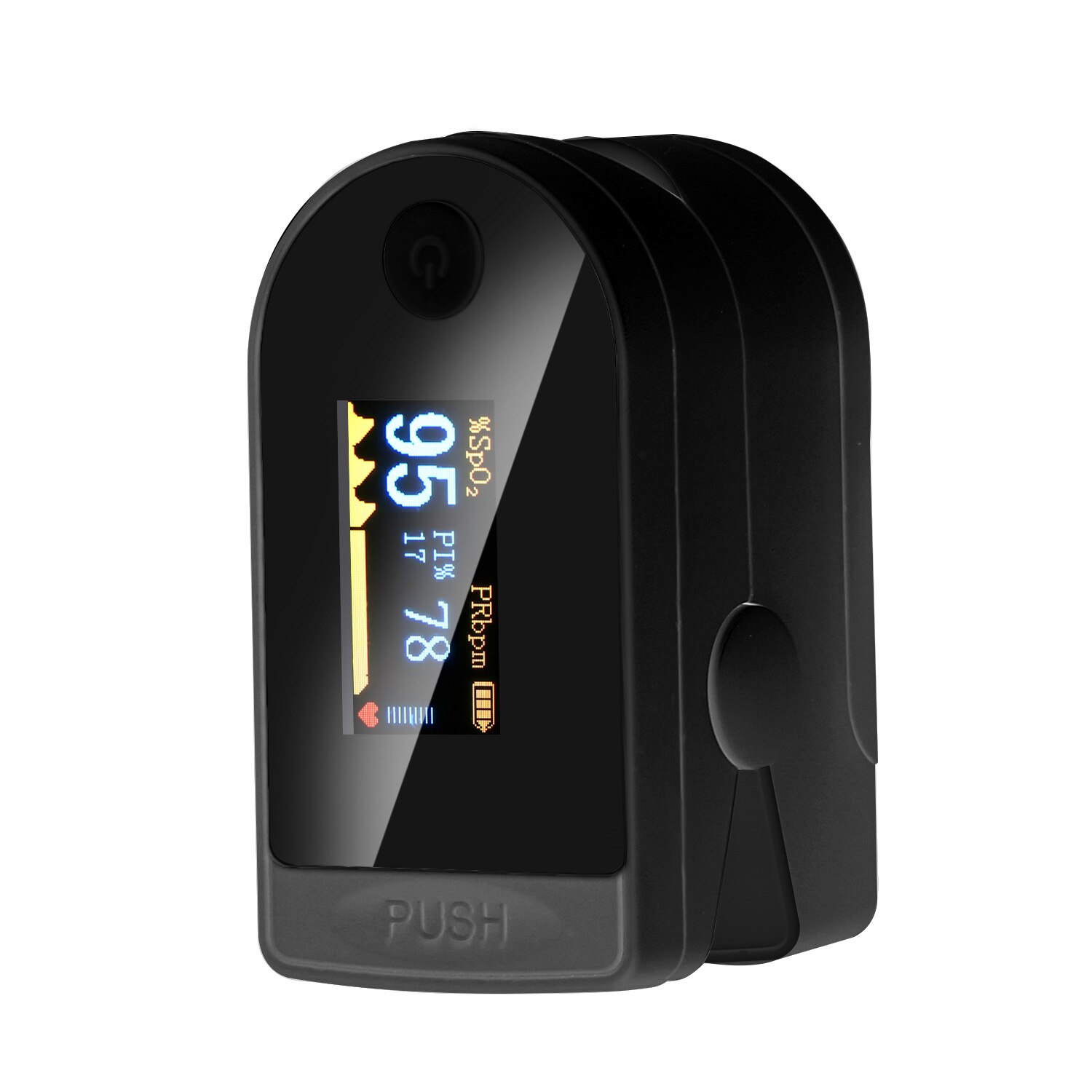 Blood Oxygen Finger Pulse Digital Fingertip Oximeter Oxygen Saturation Meter Finger Monitor Portable Oximetro (No Battery): B