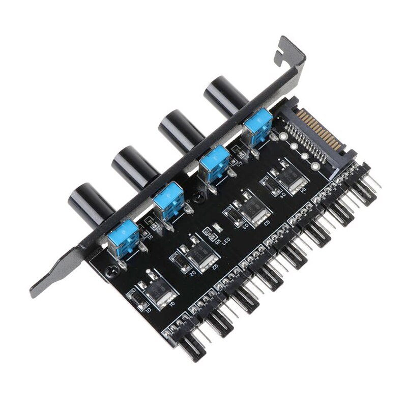 Computer PC 6 Kanal 8 Weg 4 Stift PWM 3 Stift Fan Geschwindigkeit Regler PCI Abdeckung, 12V Temperatur Kontrolle für CPU fallen Lüfter Kühler