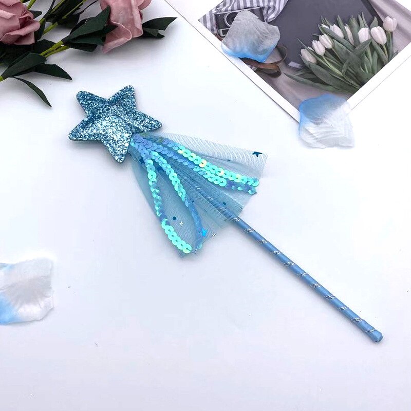 Hot Cute Dreamlike Star Fairy Wand Kids Magic Stick Girl regalo di compleanno Party Halloween Princess puntelli Cosplay: Blu