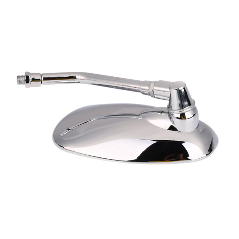 1 Paar Chrome Motorfiets Achteruitkijkspiegel Ovale Big Clear Glas Rear View Side Spiegels 10Mm