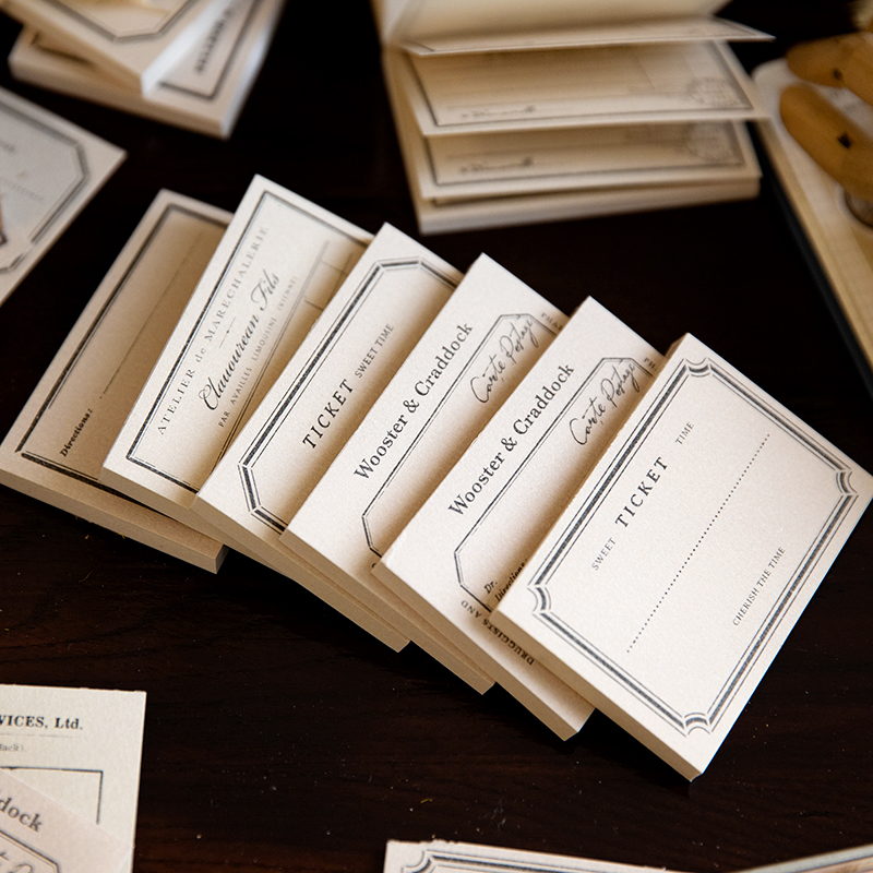 Yoofun 50 fogli di quaderni Vintage ▾ per appunti di cancelleria per ufficio scolastico, materiale per appunti corti per diario, scrapbooking fai da te