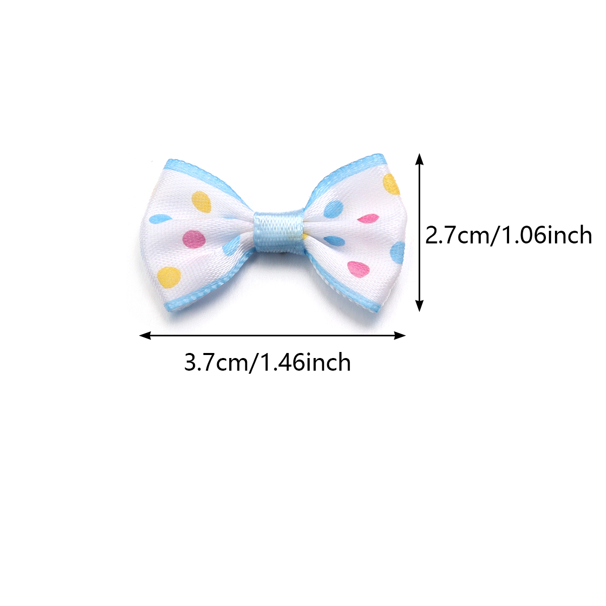 Lazos de cinta de poliéster con puntos ondulados, lazos coloridos para manualidades de costura, a mano, accesorios para el cabello, 2,7x3,7 cm, 30 unidades por lote