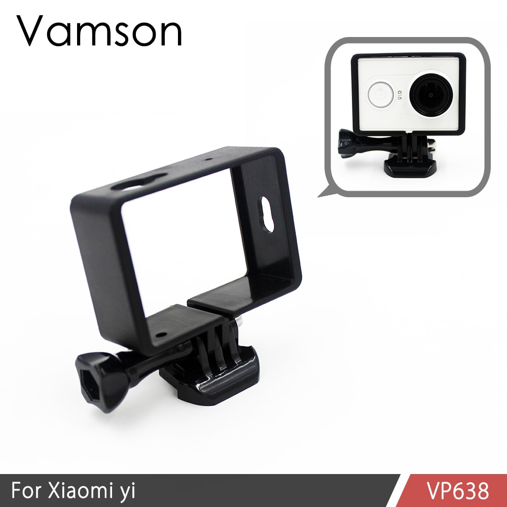 Vamson Voor Xiaomi Case Frame Beschermende Behuizing Side Frame Mount Grens Met Base Mount Schroef Voor Yi Camera Accessoires VP638
