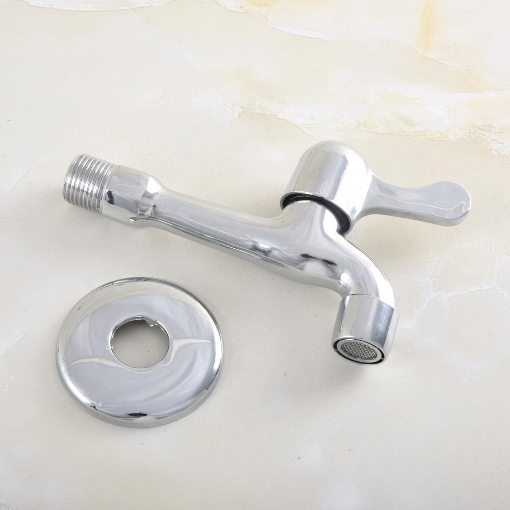 Polished Chrome Wall Mount Bathroom Mop Pool Faucet Laundry Sink Water Taps Toilet Cold Bibcock Nav165