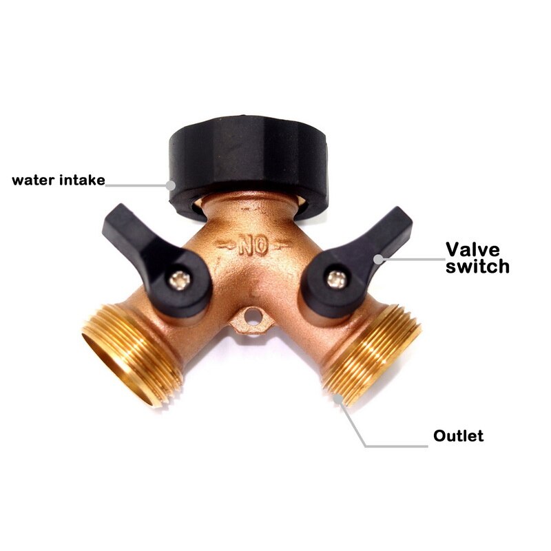 1pc hageslange splitter rote 2/4- veis tappekontakt 3/4 '' slange rør splitter til hageanlegg vanning system
