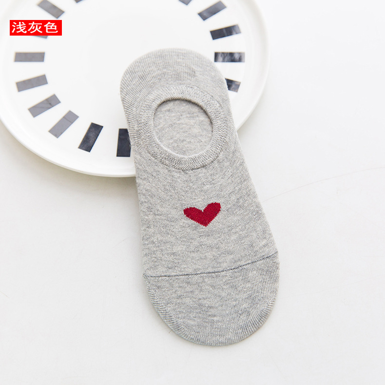 Women Socks Love Heart Cute Female Short Sock Kawaii Cotton Summer Autumn Girls Sock Meias Ankle Sox Calcetines Mujer Girls: Burgundy