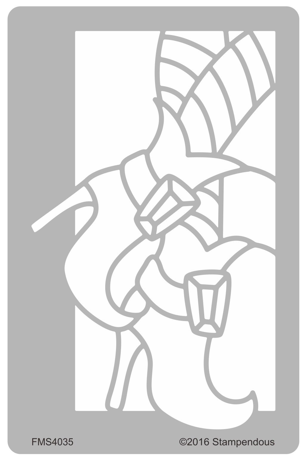 Metal stencil embossing metal stencil FMS4035 Witchy Boots Metal Stencil