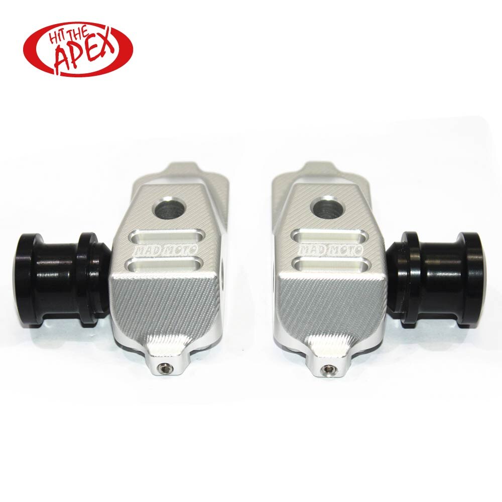 Motorfiets Achterbrug Spool Adapters Voor CBR500R / CB500X / CB500F Cnc Sliders Bobbin Paddock Stand Mount: Zilver