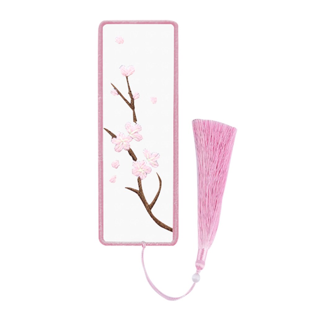 DIY Chinese Style Embroidery Bookmarks Rectangle Embroidery Material Kit Bookmark Flowers Cross Stitch Needlework Craft: A