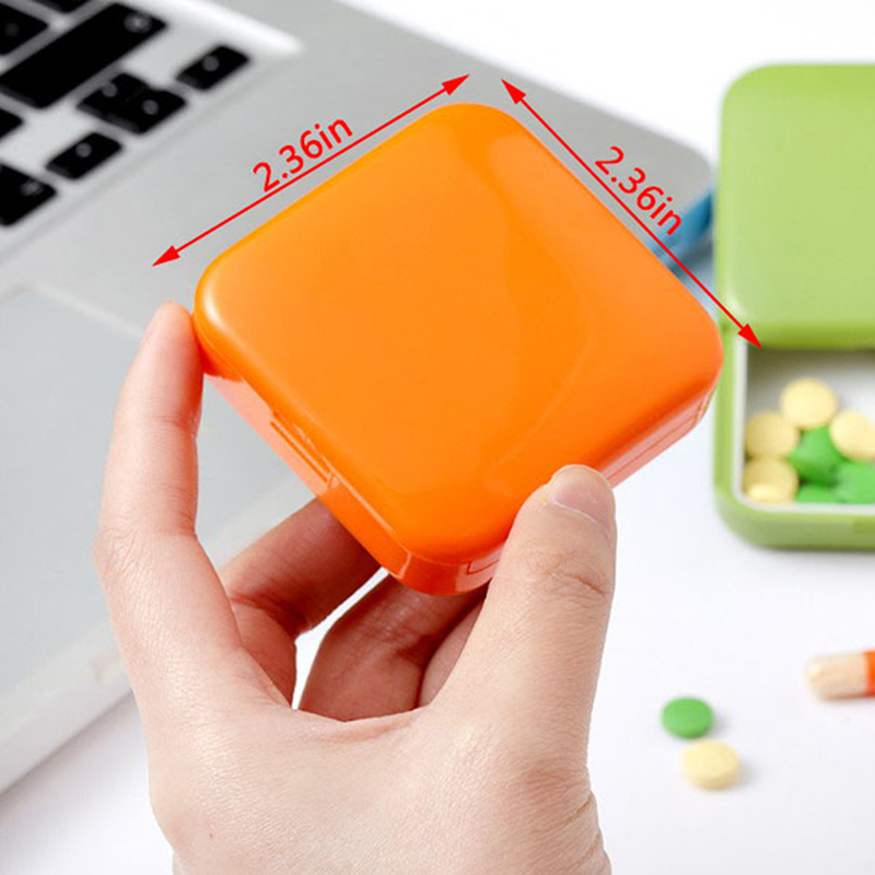 1pc mini bærbare 2 Nett trykk åpen stil pilleboks medisin pilleboks nettbrettoppbevaringseske containeresker oppbevaringsboks