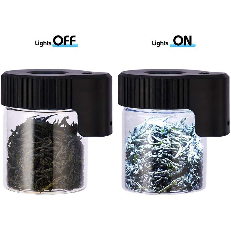 LED glass luminous jar, transparent frosted storage box, storage tank