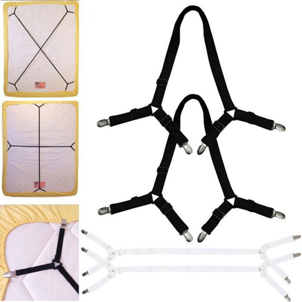 2 stuks/partij lange verstelbare elastische bedlakenhouder matrasklem bevestigingsmiddelen dekens grippers bevestiging antislip riem riempen