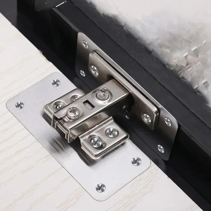 20/2 Stuks Kast Scharnier Reparatie Plaat Kit Rvs Deur Scharnier Montageplaat Met Gaten Voor Thuis Keuken kast Meubels