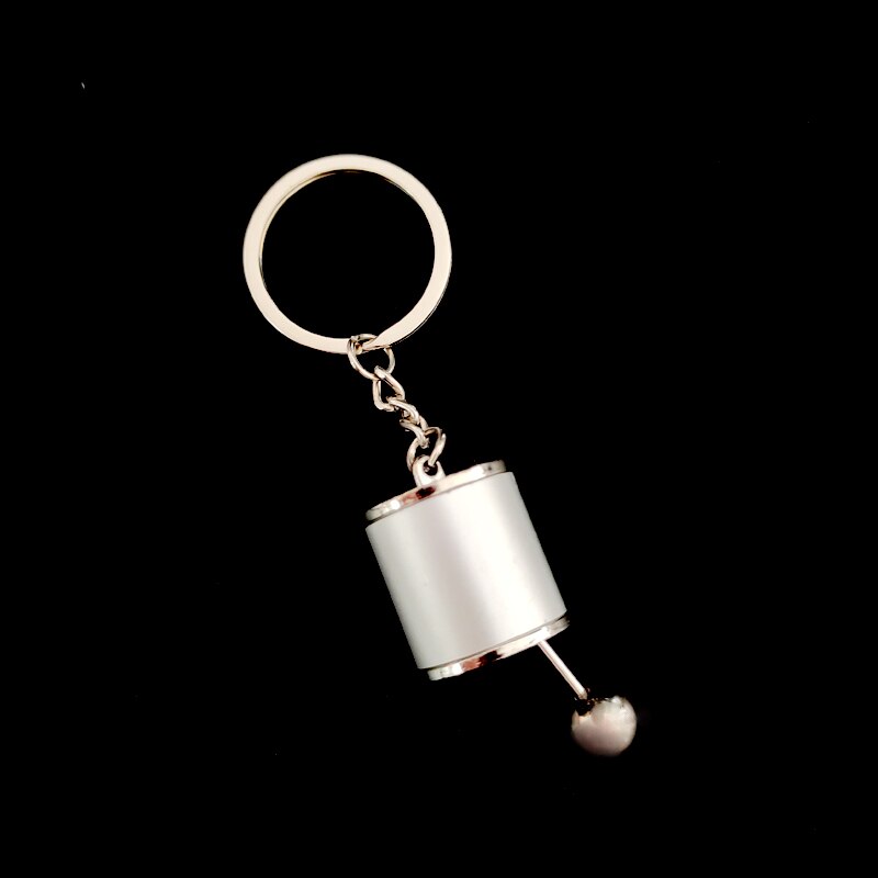 1 Pc Free Shift 5 Colors Keyring Turbo Keychains Gear Head Key Chain Wave Box Ornaments Car Ornament: Silver