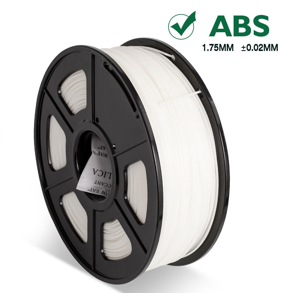 Filamento ABS Blu 1kg 1.75 millimetri di Tolleranza di +/-0.02mm di Buona Resistenza Eco-Friendly Materiale di Stampa per FDM 3D Stampante 100% Nessuna Bolla: White