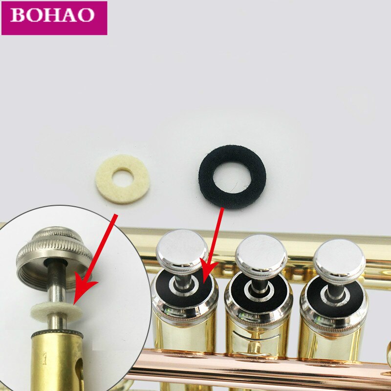 10 sets = 60pcs trumpet pads wool felt trumpet repair parts 3mm trumpet parts