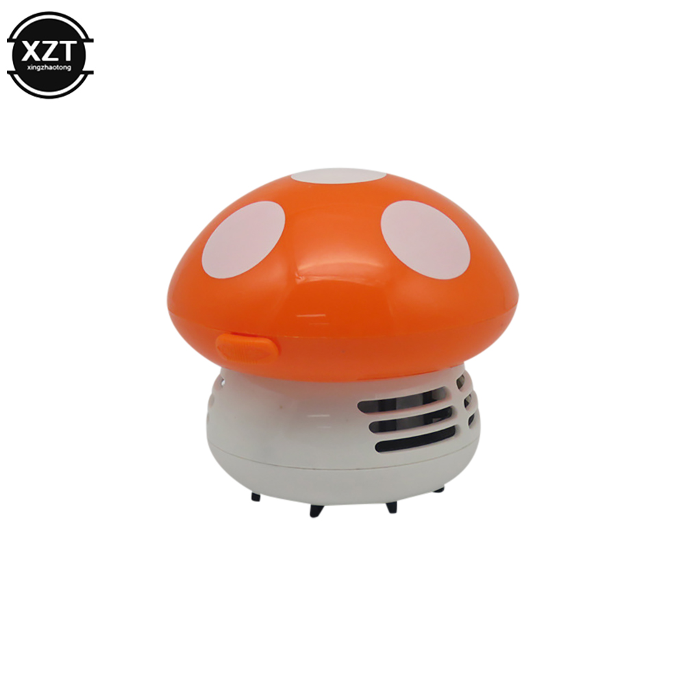 Handheld Mini Desktop Vacuum Cleaner Mushroom Shape Cleaner Desk Cleaner Eraser Dust Paper Dust Sweeper: Yellow