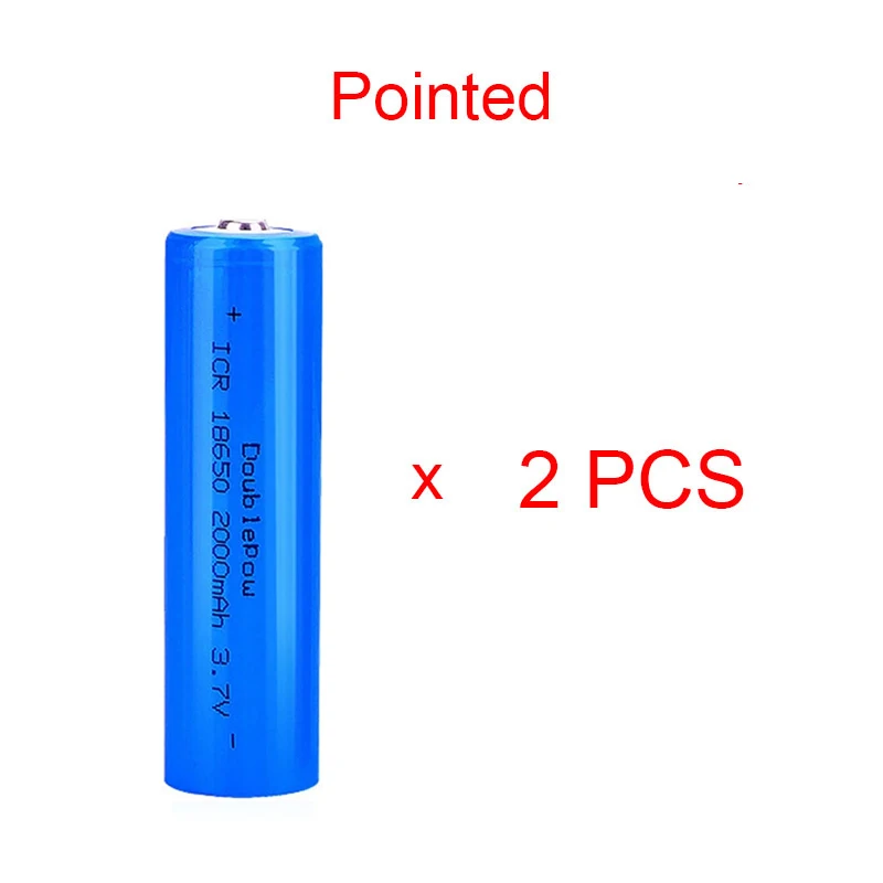 2pcs 18650 3.7V Rechargeable Battery 1200mah 1500mah 1800mah 2000mah 2200mah 2600mah 3400mah Pointed Li-po Lithium Battery: Red