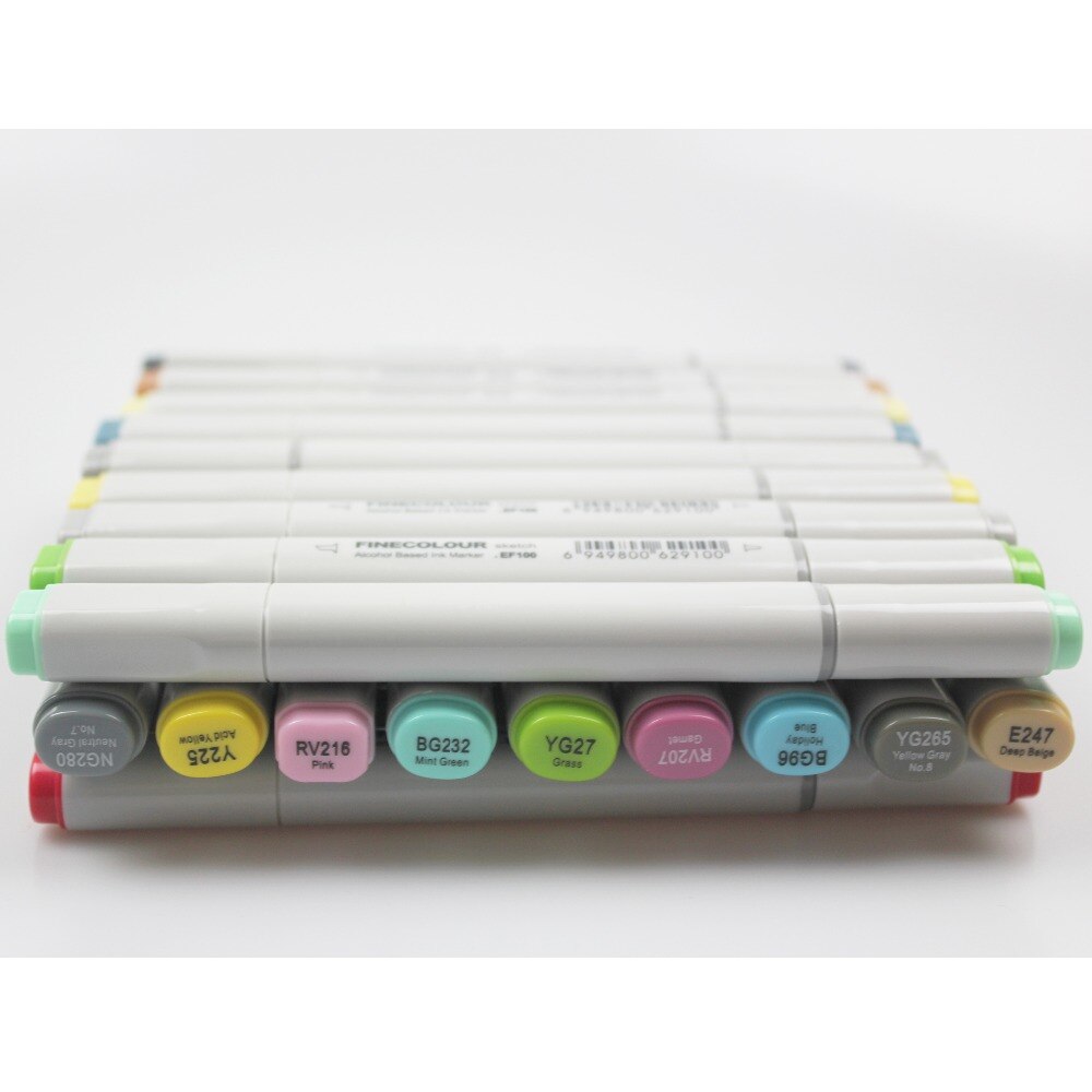 Finecolour-rotuladores de doble base, tinta a base de Alcohol, para bocetos artísticos profesionales, con bolsa, EF100, 240 colores