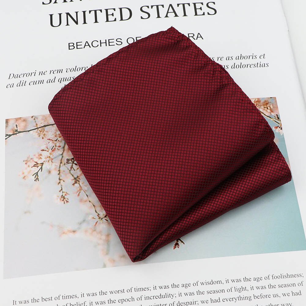 Effen Kleur Zakdoek High Pocket Vierkante Vintage Polyester Mannen Handdoek Hanky Voor Business Party Pak Accessoires: 8