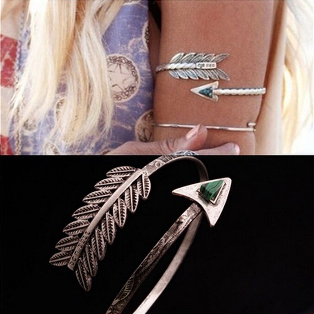 1 PC Adjustable Vintage Arrow Open Bangle Bohemian Ethnic Upper Arm Bracelet Arm Cuff Armlet Arm Cuff