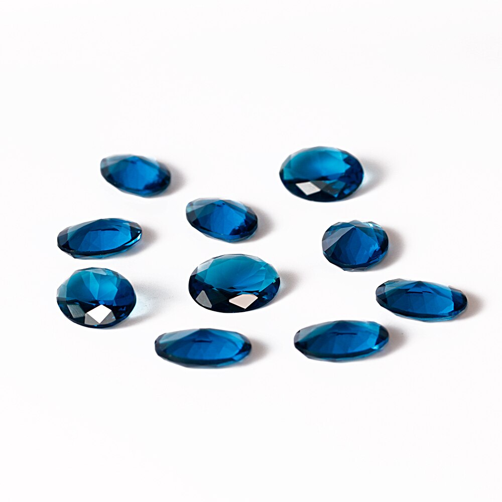 8.5-9ct Peacock Blue Sapphire 13x18MM Oval Loose Gemstone DIY Jewelry Accessories 10 pcs/set