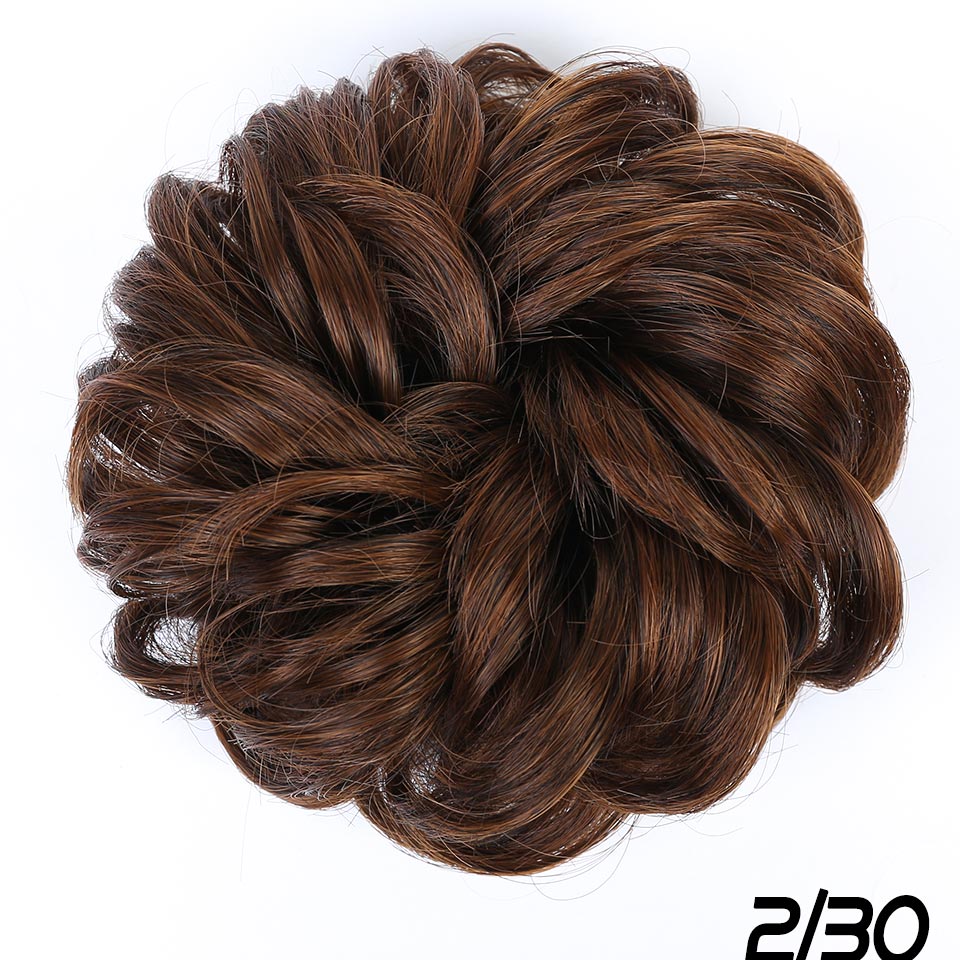 LUPU Messy Chignon Synthetic Hair Bun Curly Scrunchie Updo Hairpieces With Elastic Band Heat Resistant Hair Extensions For Women: 2M30