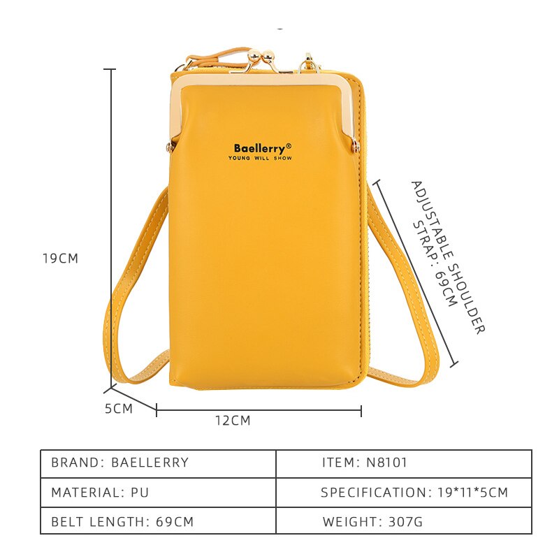 Baellerry Vrouwen Schoudertassen Multicolor Mobiele Telefoon Tassen Voor Vrouwen Effen Kleur Vrouwelijke Crossbody Tas Bolsa Messenger Handtas