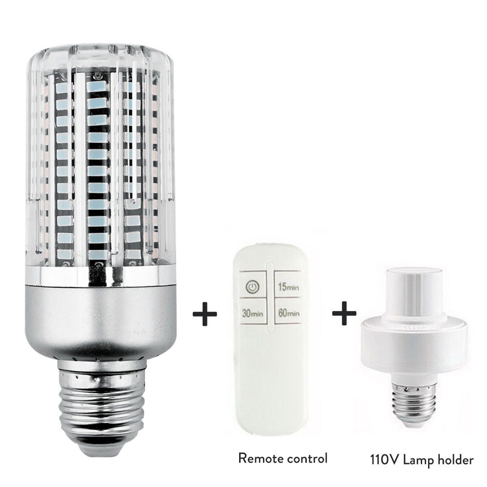 40W 130LEDs UVC Light Bulb UV Germicidal Lamp Sterilizer E27 Corn Shape Light Disinfection light Clean Air Remove Remote control: Bulb Controller 110V
