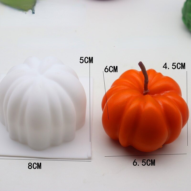 Molde de vela con forma de fruta, suministros de fabricación de velas de naranja y manzana, moldes de resina: Pumpkin
