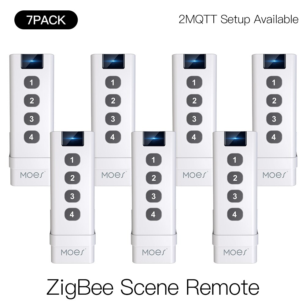 Moes ZigBee smart house Wireless Scene Switch 4 Gang Remote Portable Tuya Zigbee Hub Required No limit to Control Devices