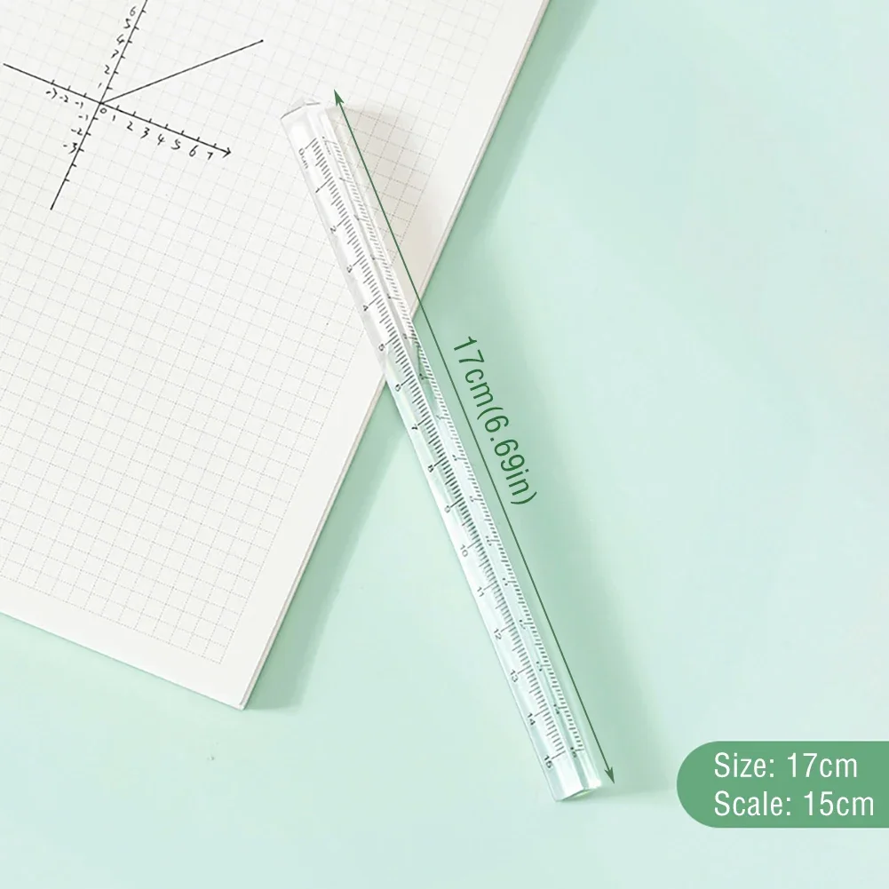 3D Stereo Transparent Rulers 15cm Measuring Tool Drawing Template Math Ruler Angle Ruler Office School Supplies Stationery