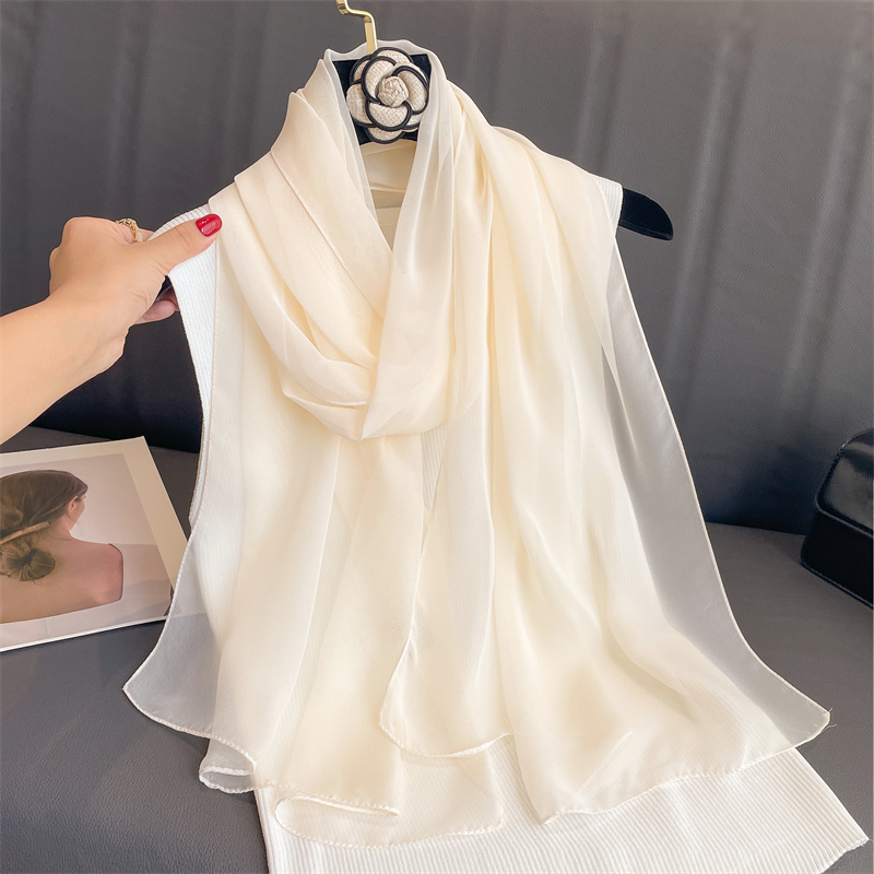 Moda chiffon macio sólido cachecol xale moda decorar cachecóis respirável proteção solar elegante senhora versátil bandana